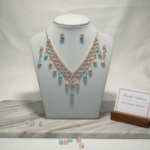 Elegant Pastel Drop American Diamond Necklace Set