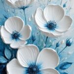Blue Serenity Floral Art